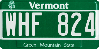 VT license plate WHF824
