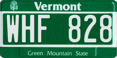 VT license plate WHF828