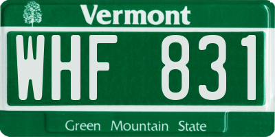 VT license plate WHF831