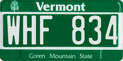 VT license plate WHF834