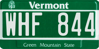 VT license plate WHF844