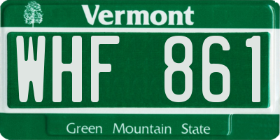 VT license plate WHF861