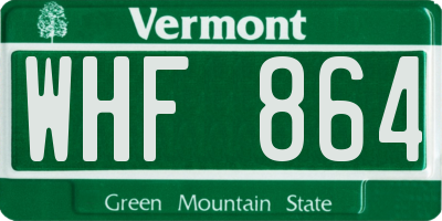 VT license plate WHF864