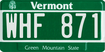 VT license plate WHF871