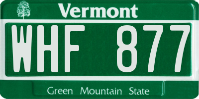 VT license plate WHF877
