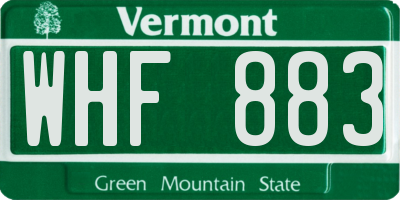 VT license plate WHF883