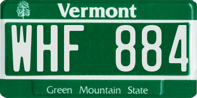 VT license plate WHF884