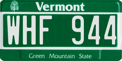 VT license plate WHF944