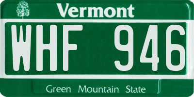 VT license plate WHF946