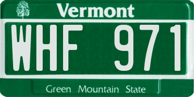 VT license plate WHF971