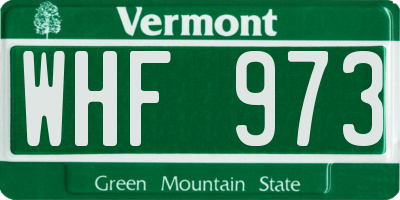 VT license plate WHF973
