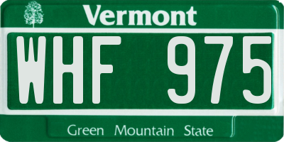 VT license plate WHF975