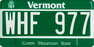 VT license plate WHF977