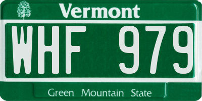 VT license plate WHF979