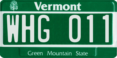 VT license plate WHG011
