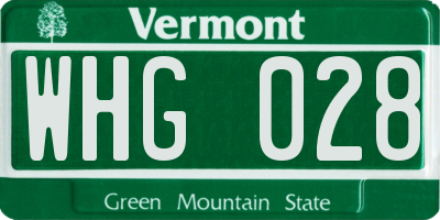 VT license plate WHG028