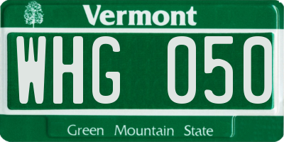 VT license plate WHG050