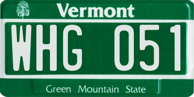 VT license plate WHG051