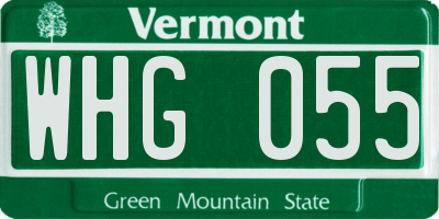 VT license plate WHG055