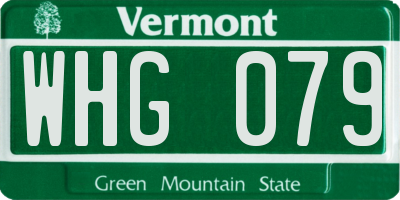 VT license plate WHG079