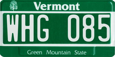 VT license plate WHG085
