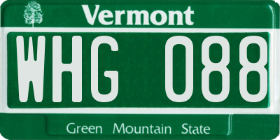 VT license plate WHG088