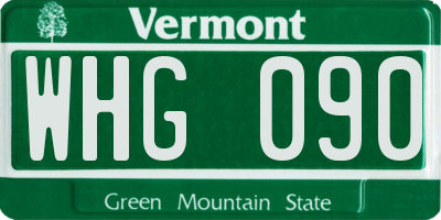 VT license plate WHG090