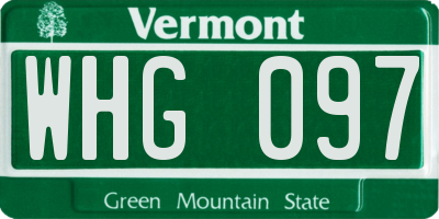 VT license plate WHG097