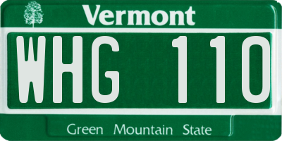 VT license plate WHG110