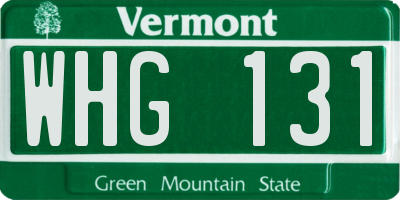 VT license plate WHG131
