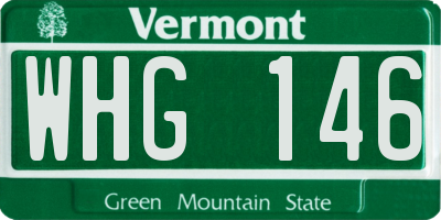 VT license plate WHG146
