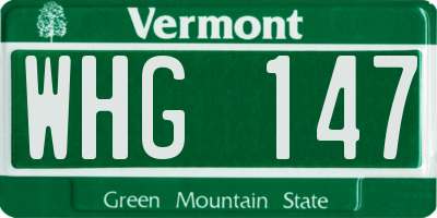 VT license plate WHG147