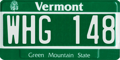 VT license plate WHG148