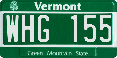 VT license plate WHG155