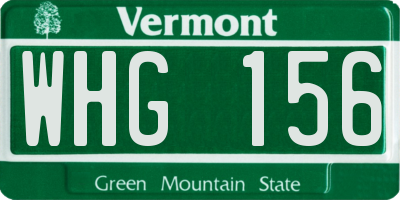 VT license plate WHG156