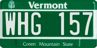 VT license plate WHG157