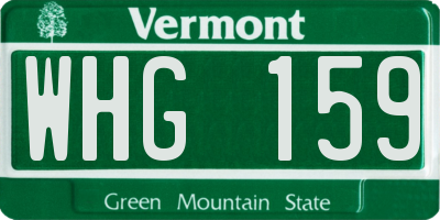 VT license plate WHG159