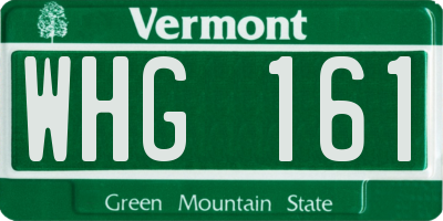 VT license plate WHG161