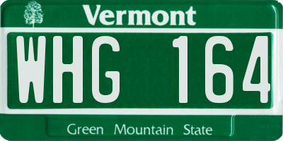 VT license plate WHG164