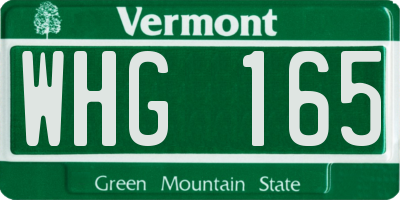 VT license plate WHG165