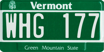 VT license plate WHG177
