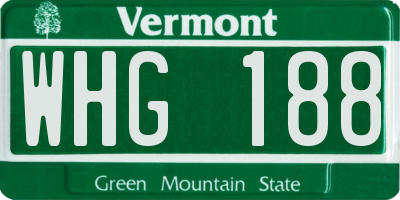 VT license plate WHG188