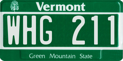 VT license plate WHG211