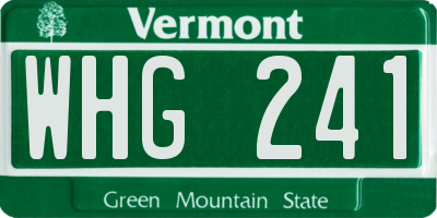 VT license plate WHG241