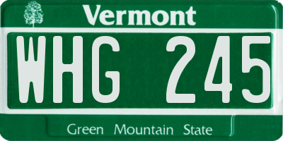 VT license plate WHG245