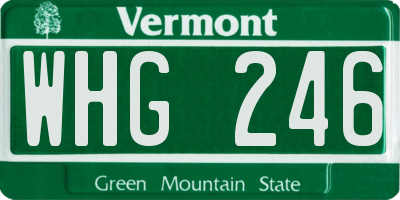 VT license plate WHG246