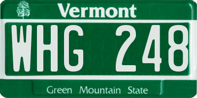 VT license plate WHG248
