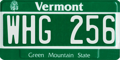 VT license plate WHG256