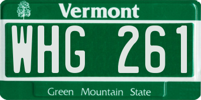 VT license plate WHG261