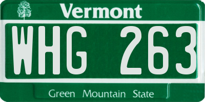 VT license plate WHG263
